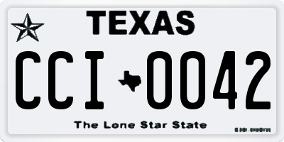 TX license plate CCI0042