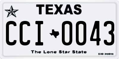 TX license plate CCI0043