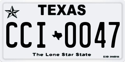 TX license plate CCI0047