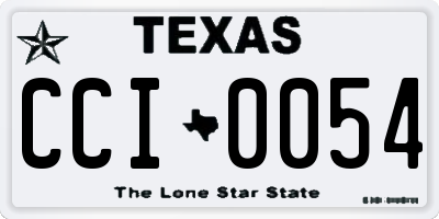 TX license plate CCI0054
