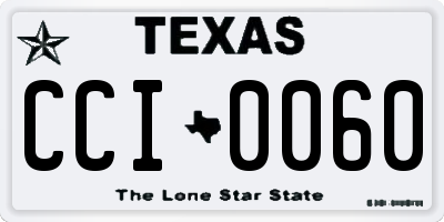 TX license plate CCI0060