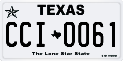 TX license plate CCI0061