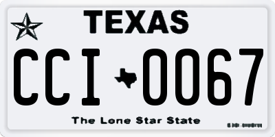 TX license plate CCI0067