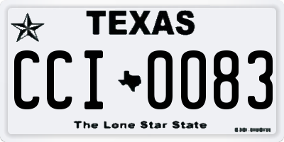 TX license plate CCI0083