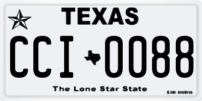 TX license plate CCI0088