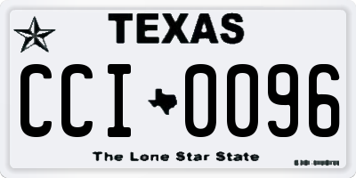 TX license plate CCI0096