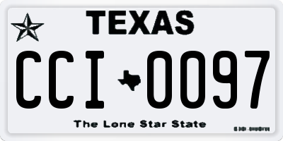 TX license plate CCI0097