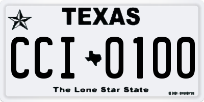 TX license plate CCI0100
