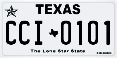 TX license plate CCI0101