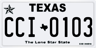 TX license plate CCI0103