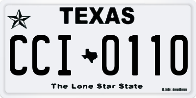 TX license plate CCI0110