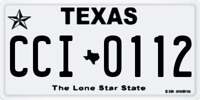 TX license plate CCI0112