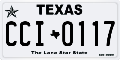 TX license plate CCI0117