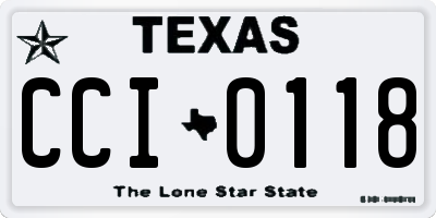 TX license plate CCI0118