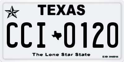 TX license plate CCI0120