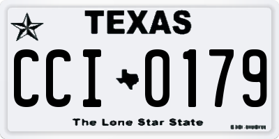 TX license plate CCI0179
