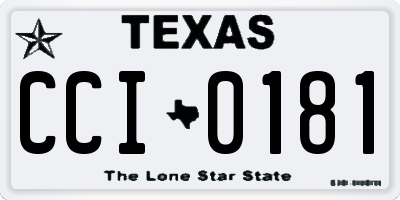 TX license plate CCI0181