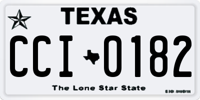 TX license plate CCI0182