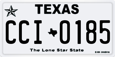 TX license plate CCI0185