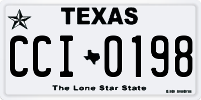 TX license plate CCI0198