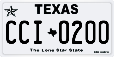 TX license plate CCI0200