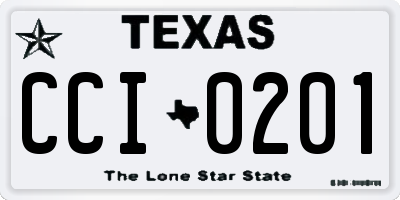 TX license plate CCI0201