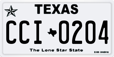 TX license plate CCI0204