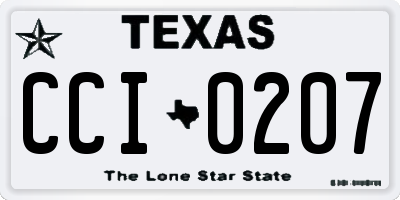 TX license plate CCI0207