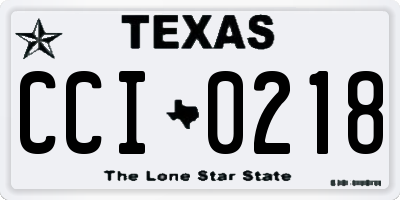 TX license plate CCI0218