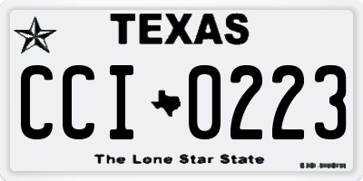 TX license plate CCI0223
