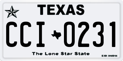 TX license plate CCI0231