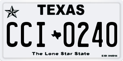 TX license plate CCI0240