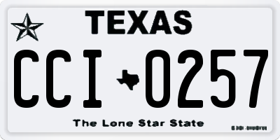 TX license plate CCI0257