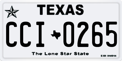 TX license plate CCI0265