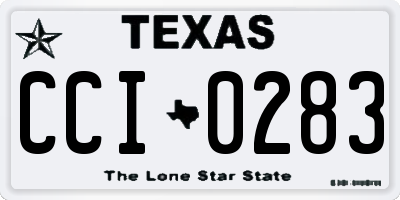 TX license plate CCI0283