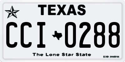 TX license plate CCI0288