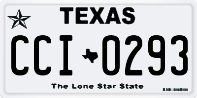 TX license plate CCI0293