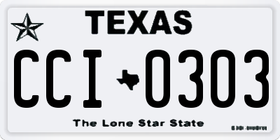 TX license plate CCI0303