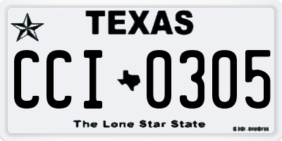 TX license plate CCI0305