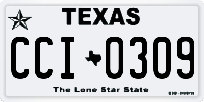 TX license plate CCI0309