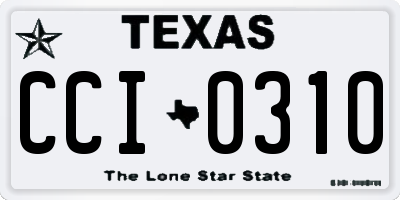 TX license plate CCI0310