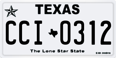 TX license plate CCI0312