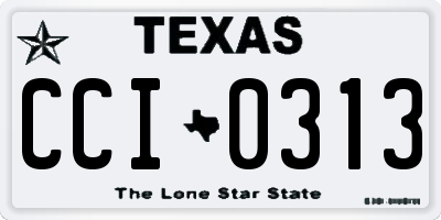 TX license plate CCI0313