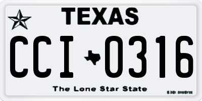 TX license plate CCI0316