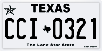 TX license plate CCI0321