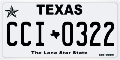 TX license plate CCI0322