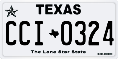 TX license plate CCI0324