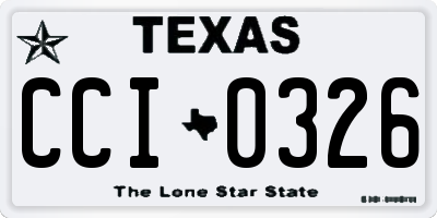 TX license plate CCI0326