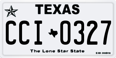 TX license plate CCI0327