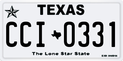TX license plate CCI0331
